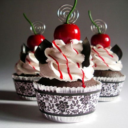 black forest cupcakes with kirsch