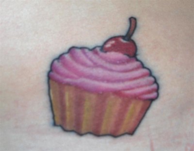 Cherry Cupcake Tattoo (Medium)