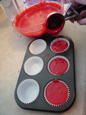 Step 3: Filling the cupcake pans