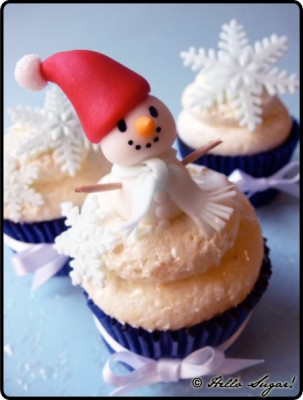 snowman cupcake