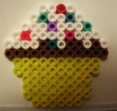 Perler Bead Cupcake